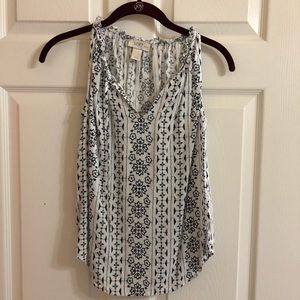 LOFT Navy and White Tank Top XXSP